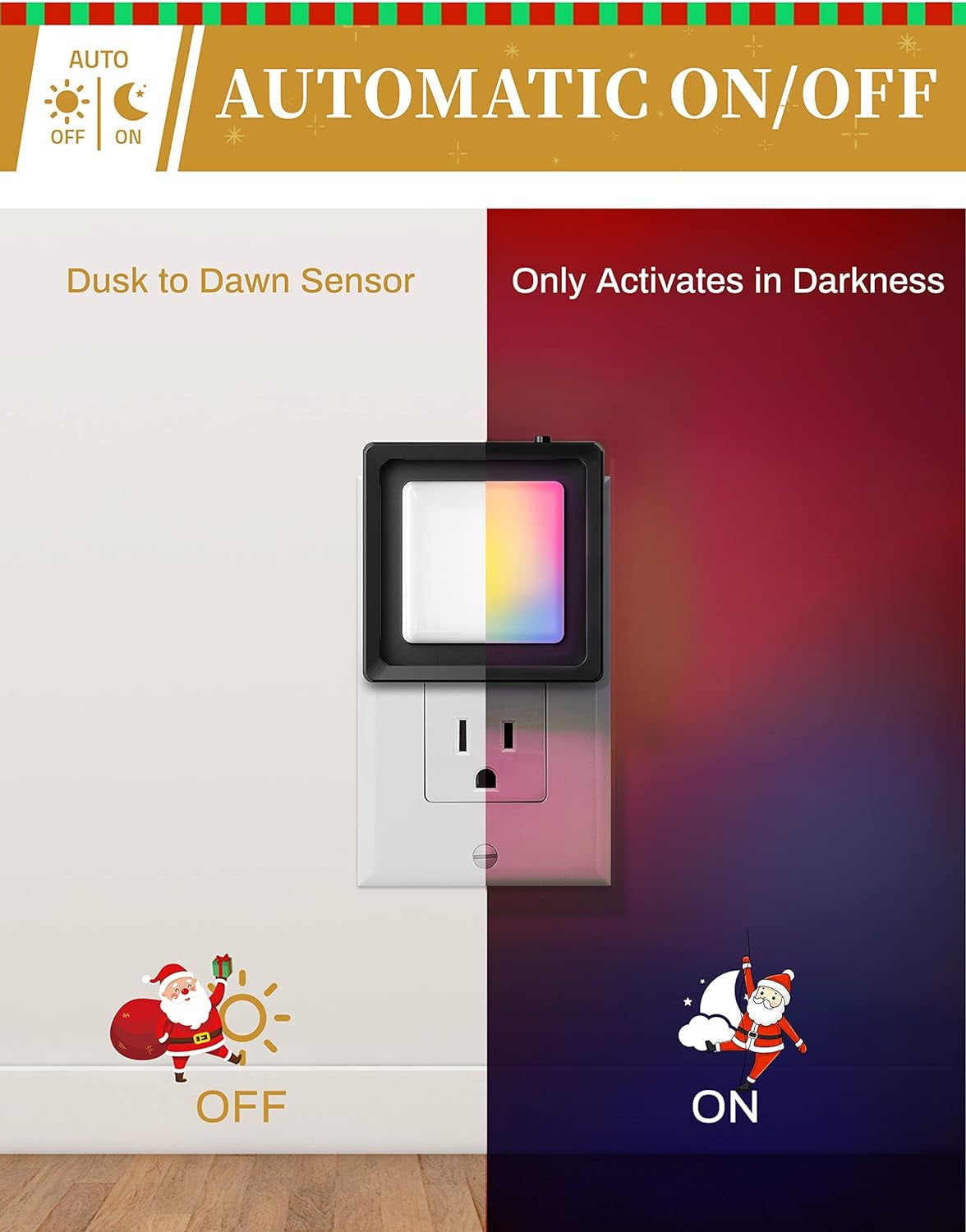 Color-Changing Baby Night Light Set (2-Pack) with Dusk-to-Dawn Sensor for Children's Rooms and Home Use