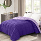 Reversible Twin Comforter in Plum and Light Purple - Ideal for Year-Round Comfort and Style