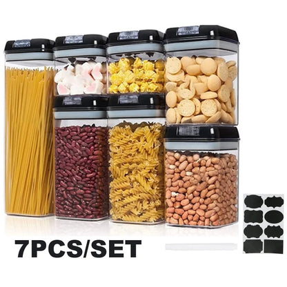 Ultimate 7-Piece Airtight Food Storage Container Set - Includes 8 Labels & Chalk Marker - BPA-Free for Perfect Kitchen & Pantry Organization