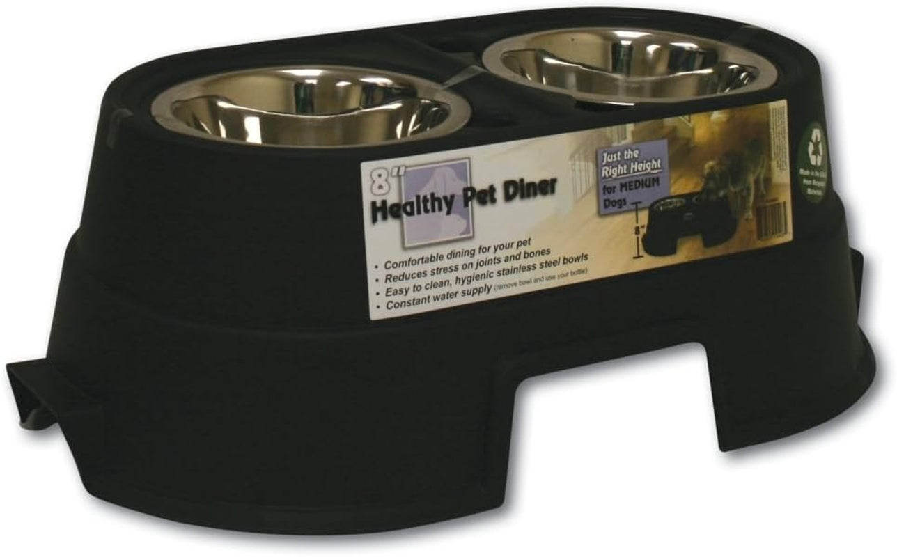 OurPets Comfort Diner Elevated Dog Food Dish - 8-Inch Raised Bowl for Dogs of All Sizes (Available Heights: 4", 8", and 12")