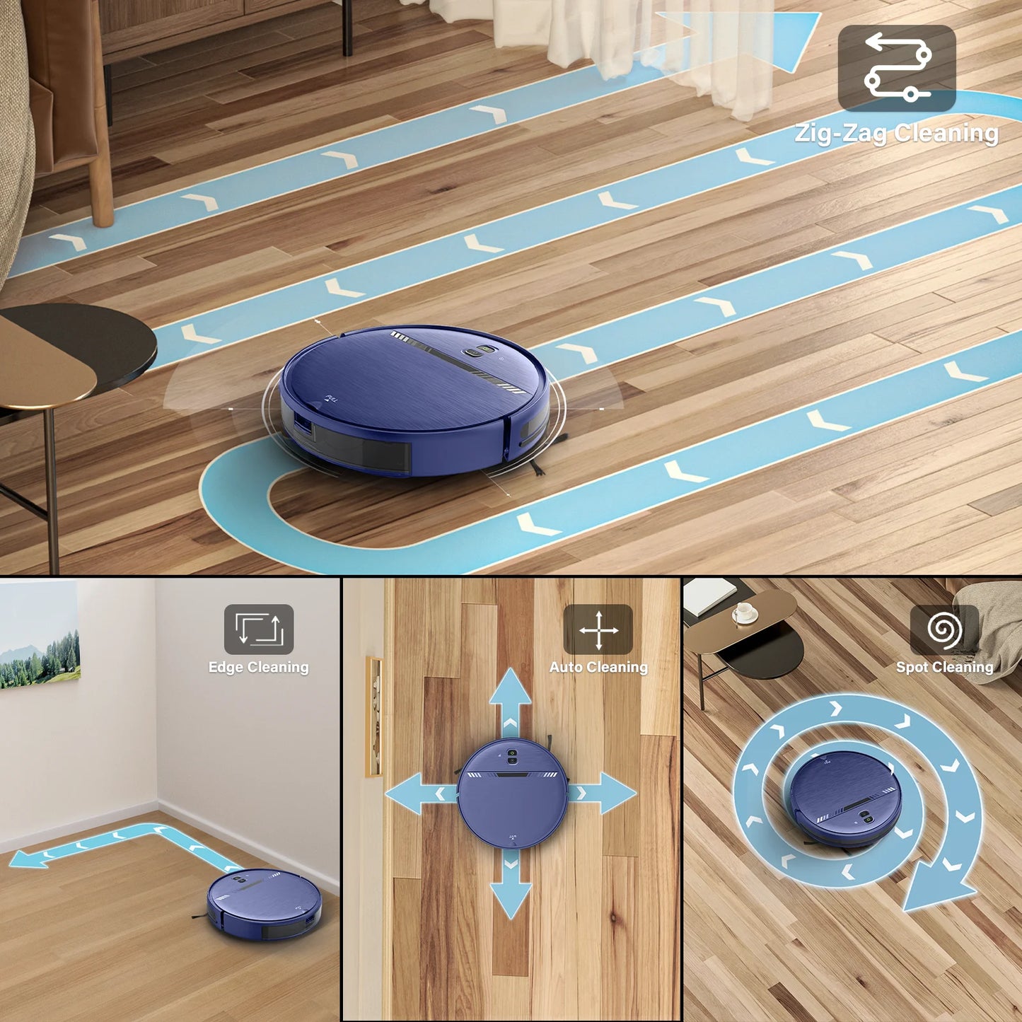 2-in-1 Robot Vacuum and Mop Combo for Pet Hair and Hard Floors