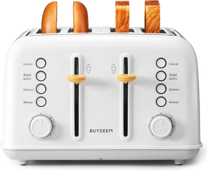 DT640 Retro Stainless Steel 4-Slice Toaster with Extra Wide Slots, High Lift Lever, Bagel and Muffin Functions, Removable Crumb Tray, and 7 Shade Settings