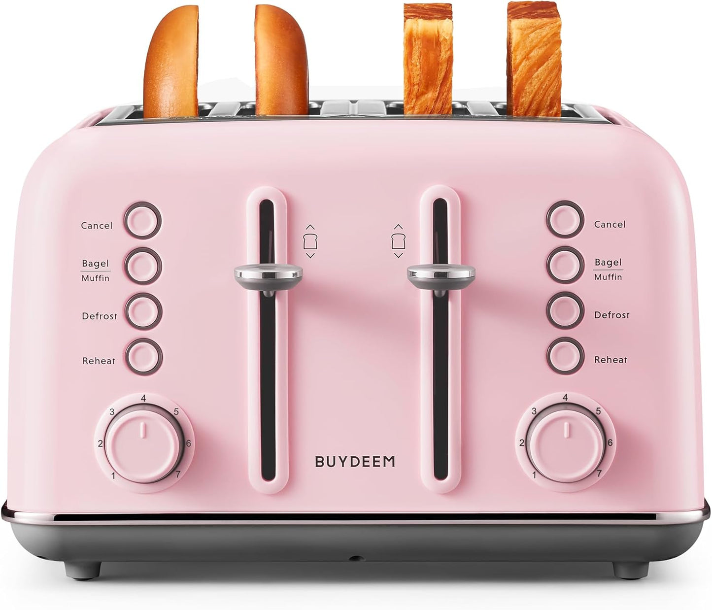 DT640 Retro Stainless Steel 4-Slice Toaster with Extra Wide Slots, High Lift Lever, Bagel and Muffin Functions, Removable Crumb Tray, and 7 Shade Settings