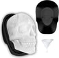 Extra Large 3D Skull Ice Cube Mold - Silicone Tray Set with Funnel for Large Beverage Glasses, Suitable for Resin, Chocolate, and Sugar Crafting - Ideal for Entertaining (2 Pieces)