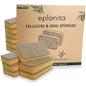 Eco-Friendly Biodegradable Plant-Based Scrub Sponges - Non-Scratch Scourers for Kitchen and Bathroom (Set of 3)