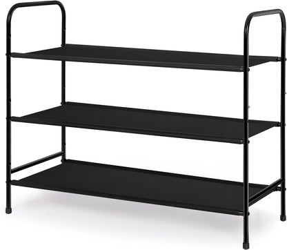 4-Tier Dark Grey Fabric Shoe Rack Organizer for Entryway, Hallway, and Bedroom Storage Solutions