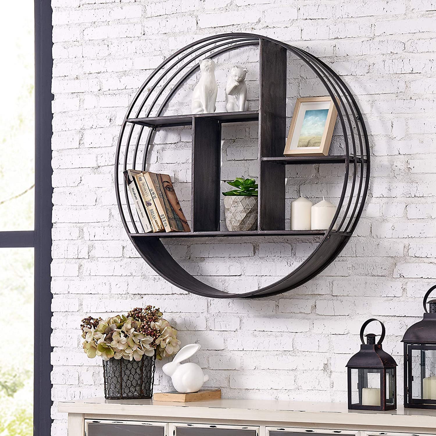27.5-Inch White Brody 3-Tier Floating Shelf - Elegant Industrial Home Decor Solution