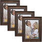 Set of 4 Rustic Distressed White Wood 3.5x5 Picture Frames with High-Definition Glass for Tabletop and Wall Display