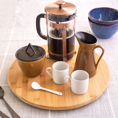 14-Inch Bamboo Wood Lazy Susan Organizer for Kitchen Use, Ideal for Cabinets, Countertops, Tables, and Pantries