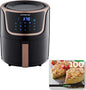 7-Quart Electric Air Fryer with Dehydrator, Digital Touchscreen, 8 Cooking Functions, and Triple Stackable Racks in Red and Silver