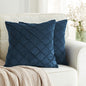 Luxurious Dark Blue Velvet Throw Pillow Covers - Set of 2, 12x20 Soft Cushion Cases for Home, Automotive, and Outdoor Decor