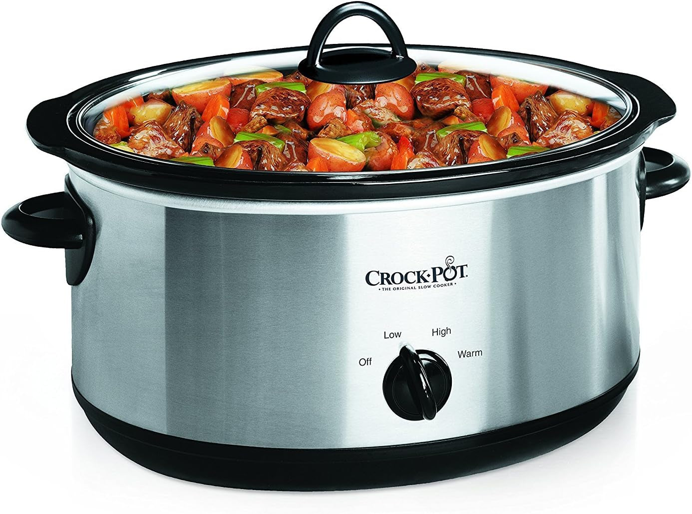 7-Quart Stainless Steel Manual Slow Cooker for Family Gatherings and Entertaining