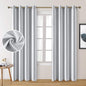 Luxurious Silver Grey Faux Silk Blackout Curtains - 52 x 96 Inches - Thermal Insulated Room Darkening Drapes for Optimal Bedroom Comfort