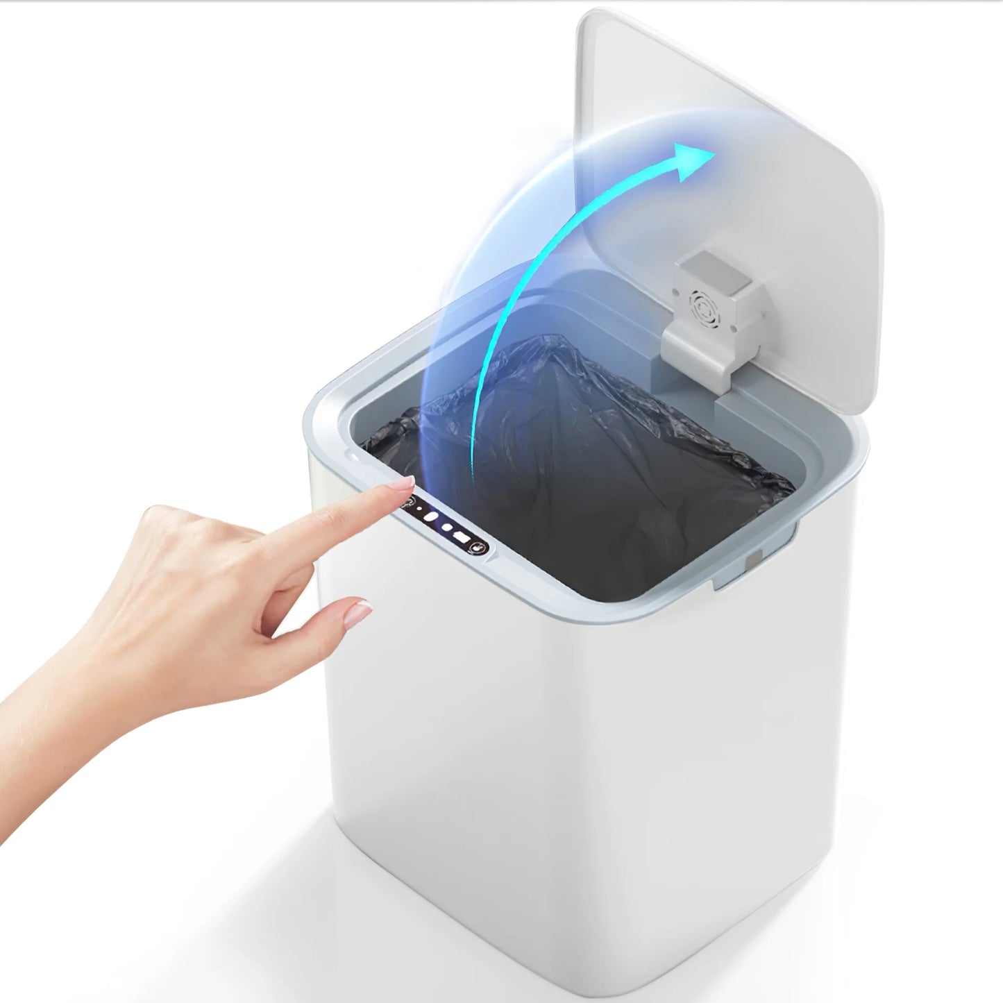 Smart Touchless Trash Can - 3.95 Gallon Slim Design for Home & Office, Perfect for Bathroom, Bedroom, Living Room & RV