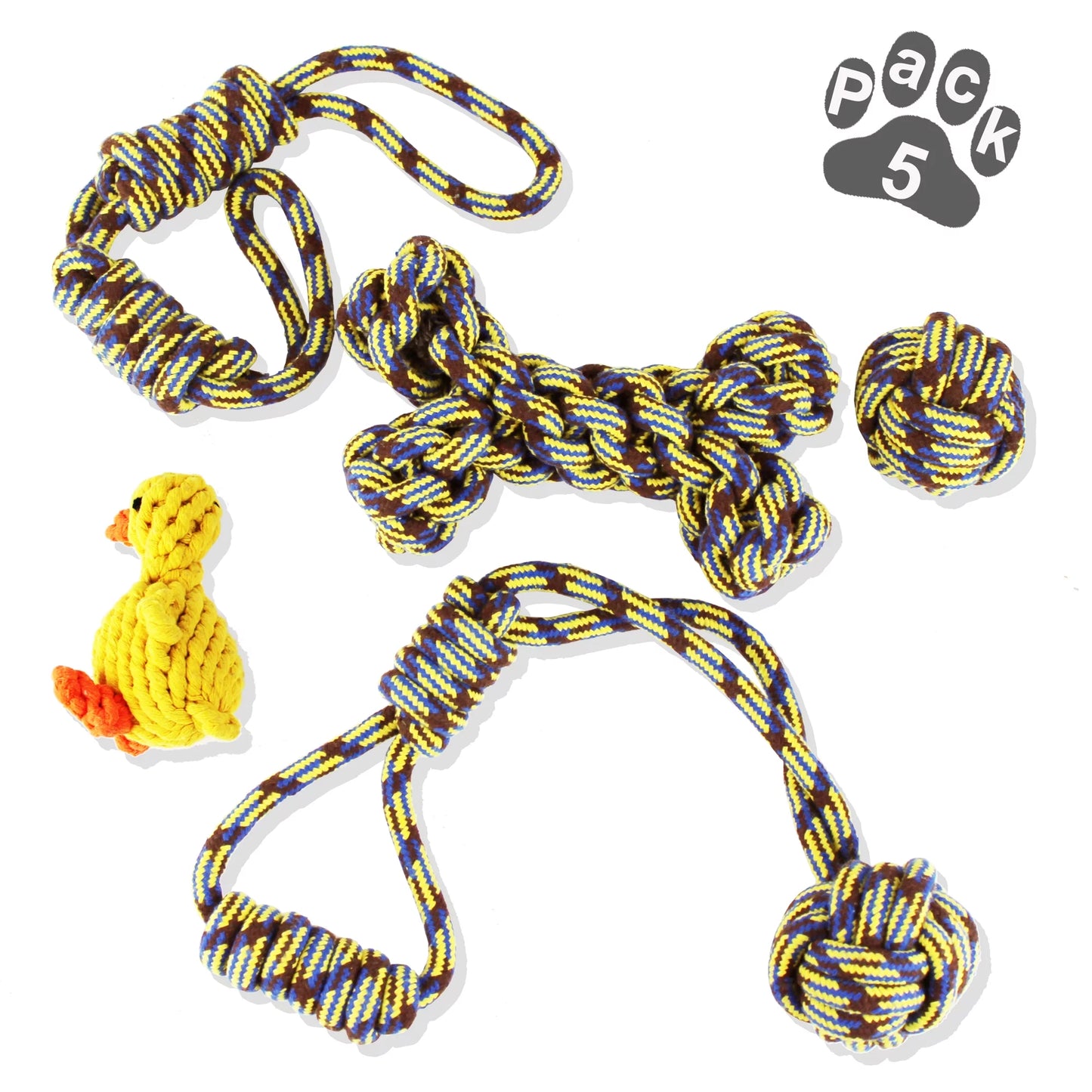 Durable Chew Toys for Puppies and Medium Dogs - Teething Rope Toys Set of 9