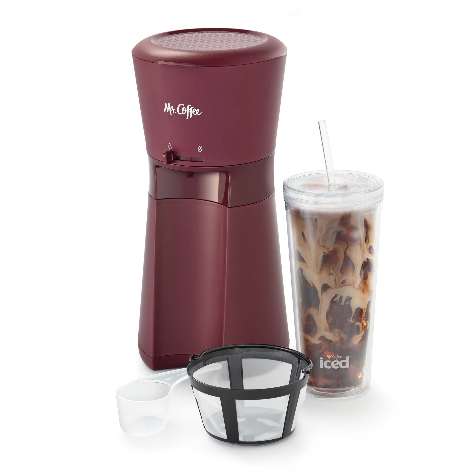 Iced™ Coffee Maker with Reusable Tumbler and Filter in Black