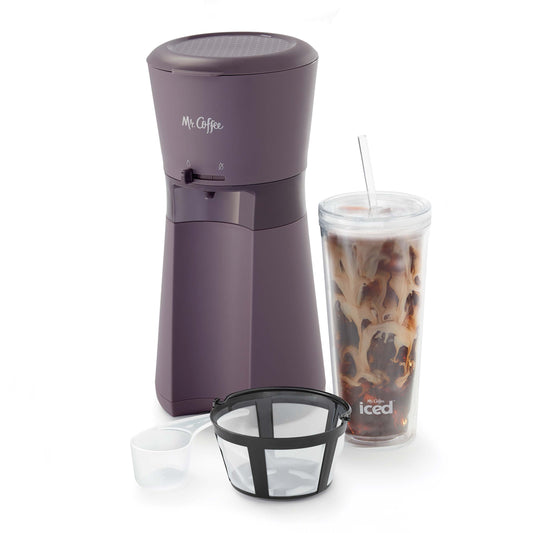 Iced™ Coffee Maker with Reusable Tumbler and Filter in Black