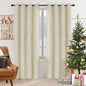 Elegant Light Grey Blackout Curtains with Silver Tree Branch Design, 63-Inch Length, Set of 2 Panels, Windproof, 38W x 63L