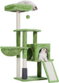 Multi-Tier Indoor Cat Tree and Tower with Scratching Board and Feeding Bowl in Light Gray HCT010M