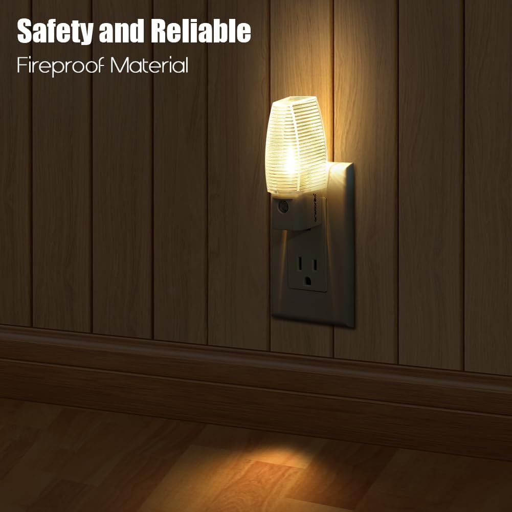 8-Pack Warm White LED Night Lights with Dusk-to-Dawn Sensor for Home Use