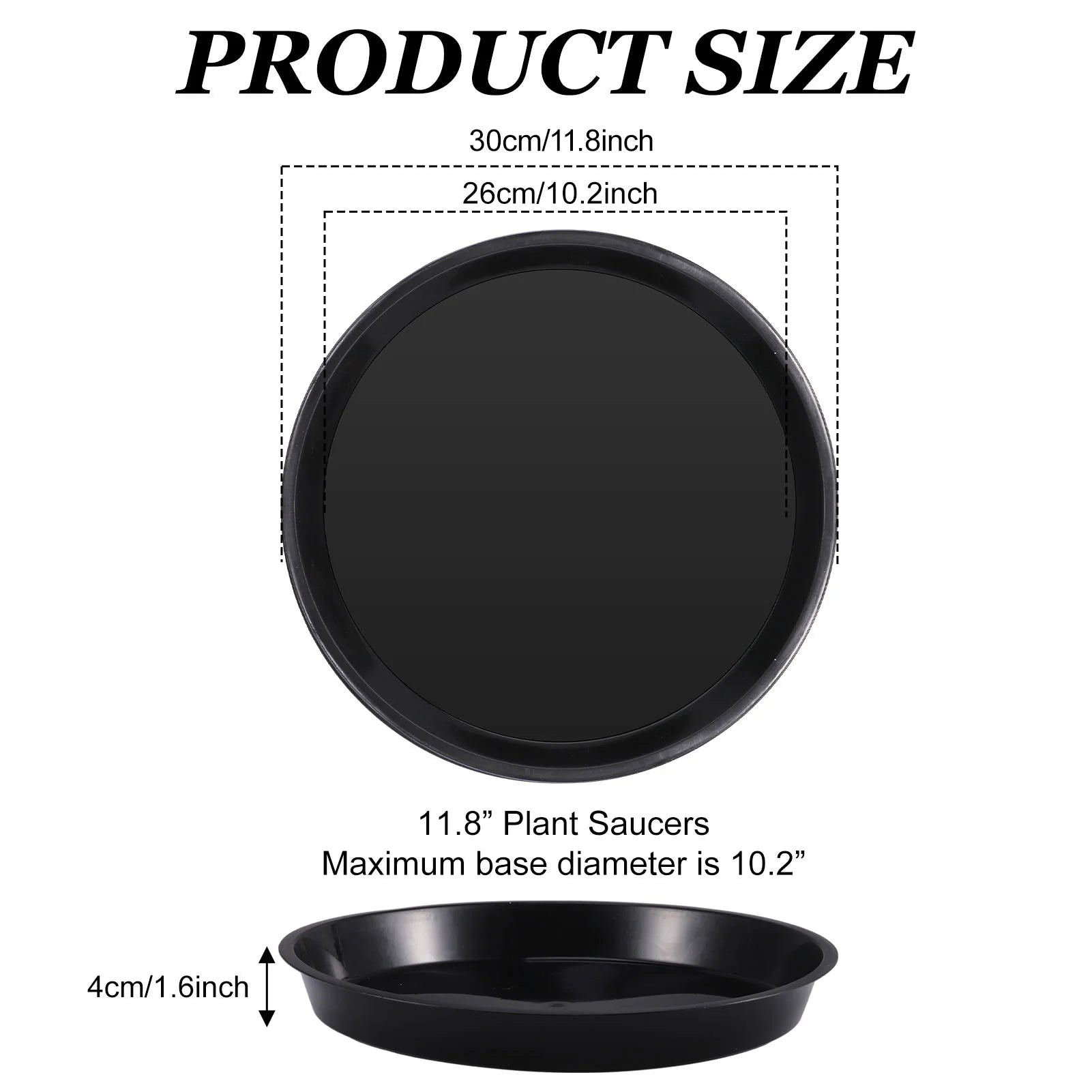 10-Pack 12-Inch Durable Plastic Plant Saucer Trays for Indoor and Outdoor Gardening