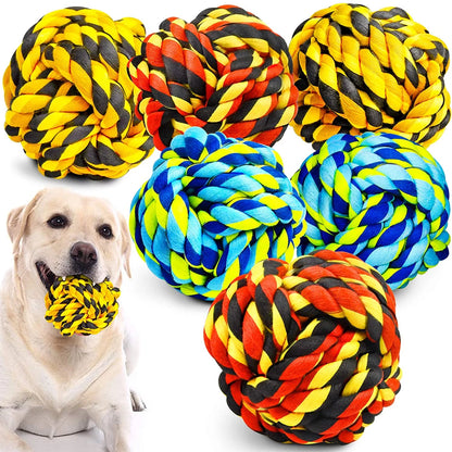 Indestructible Dog Chew Toys Set for Aggressive Chewers - Heavy Duty Balls and Dental Rope Toys for Large and Medium Dogs, 6 Pack