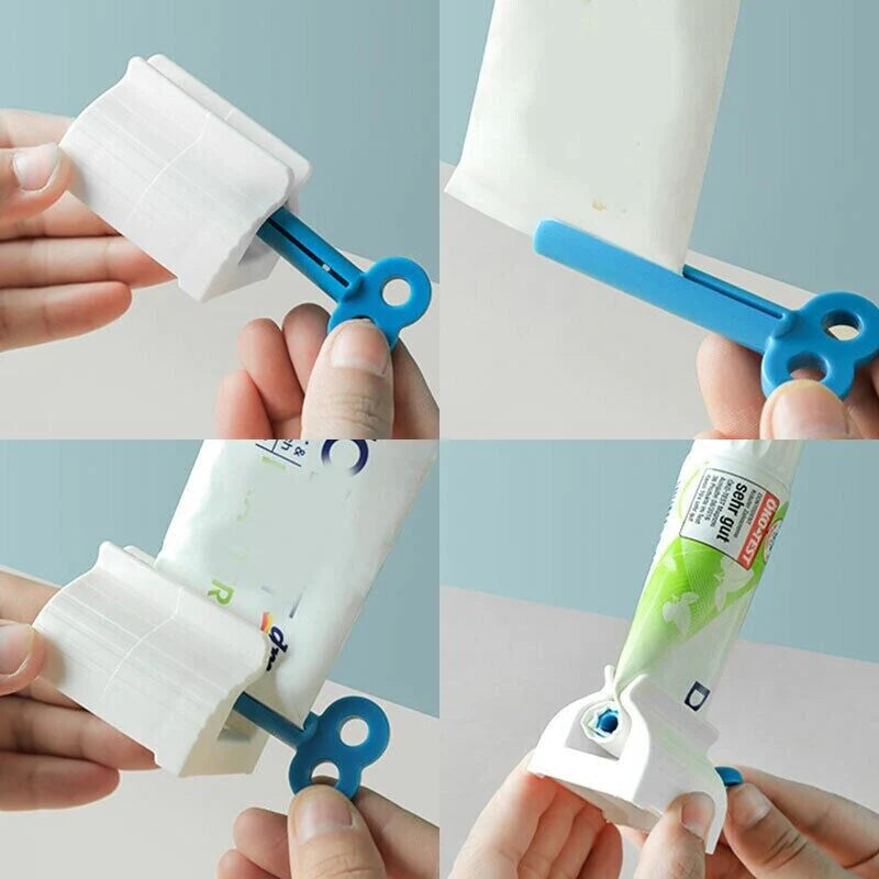 6X Toothpaste Squeezer Bathroom Tube Easy Stand Dispenser Rolling Holder Seat