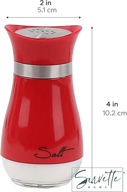 Elegant Red Salt and Pepper Shakers Set