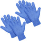 Microfiber Gloves for Dusting and Cleaning - 2 Pairs, Large (Blue)