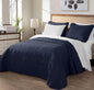 Kingston Oversized Navy Queen Quilt Set - Lightweight Elegance for Year-Round Comfort