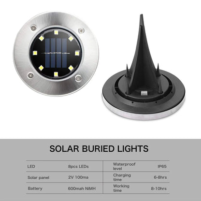 Solar LED Waterproof Landscape Ground Lights, Set of 4