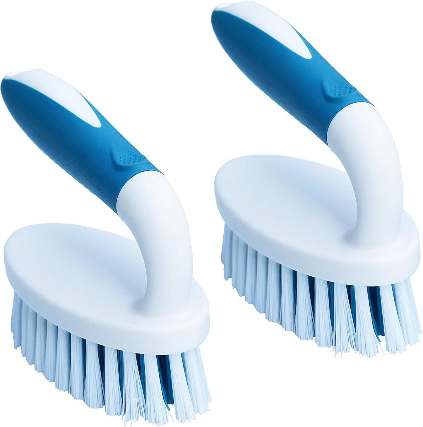 2-Pack Compact Cleaning Brushes for Carpet, Floor, Bathroom, and Kitchen Use