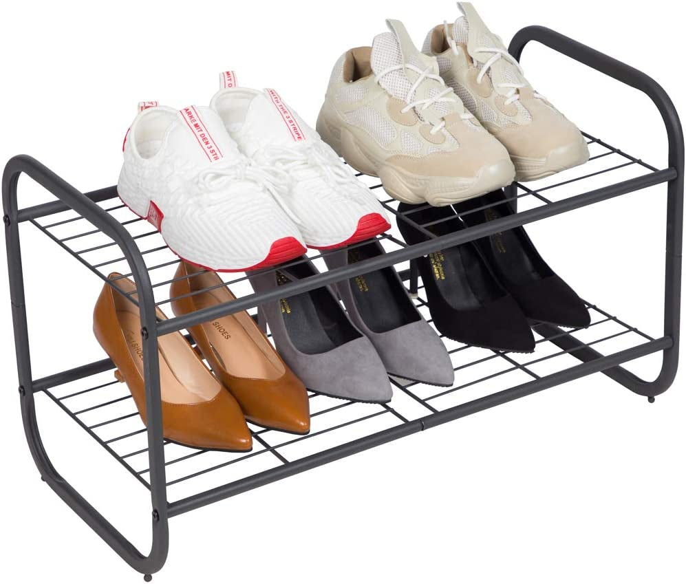 4-Tier Dark Grey Fabric Shoe Rack Organizer for Entryway, Hallway, and Bedroom Storage Solutions