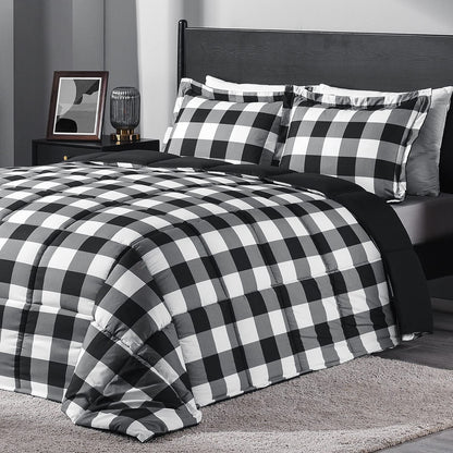 Queen Comforter Set - Luxurious Pink and Black Bedding Collection for Year-Round Comfort, 3-Piece Set Featuring 1 Comforter (88" x 92") and 2 Pillow Shams (20" x 26")