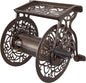 Bronze Wall-Mounted Garden Hose Reel - Accommodates 125 Feet of 5/8-Inch Hose, Crafted from Durable Cast Aluminum