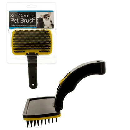 Self-Cleaning Slicker Brush for Dogs and Cats - Grooming Shedding Comb and Rake