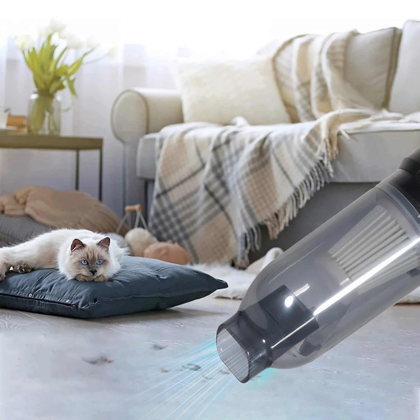 Cordless Handheld Vacuum Cleaner, 9000PA Portable and Lightweight USB Rechargeable Mini Vacuum for Home, Pet, and Car Cleaning