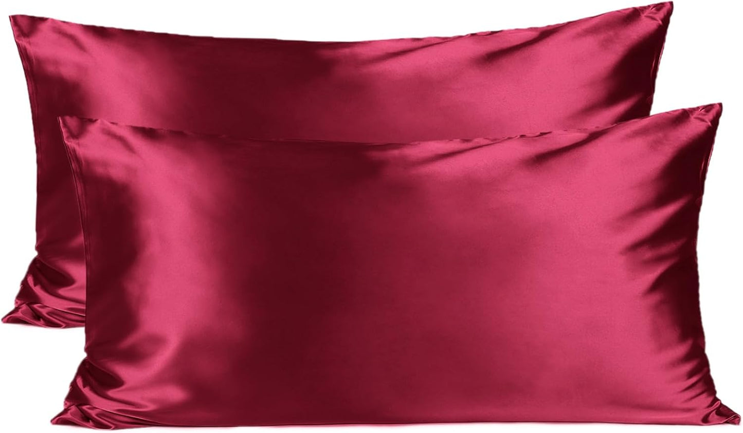 Luxurious Satin Pillowcase Set for Enhanced Beauty Sleep - Queen Size with Zipper Closure, Perfect for Hair and Skin Care, Ideal Gift for All