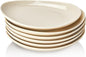 Set of 6 Porcelain Dessert Plates - 7.8 Inch Appetizer and Salad Plates in Rainbow Palette - Dishwasher, Microwave, and Oven Safe