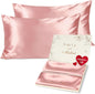 Luxurious Satin Pillowcase Set for Enhanced Beauty Sleep - Queen Size with Zipper Closure, Perfect for Hair and Skin Care, Ideal Gift for All