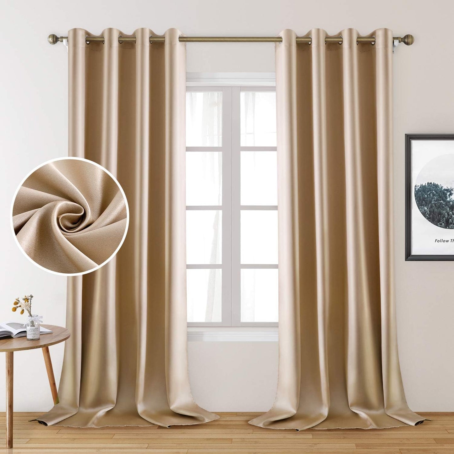 Luxurious Silver Grey Faux Silk Blackout Curtains - 52 x 96 Inches - Thermal Insulated Room Darkening Drapes for Optimal Bedroom Comfort