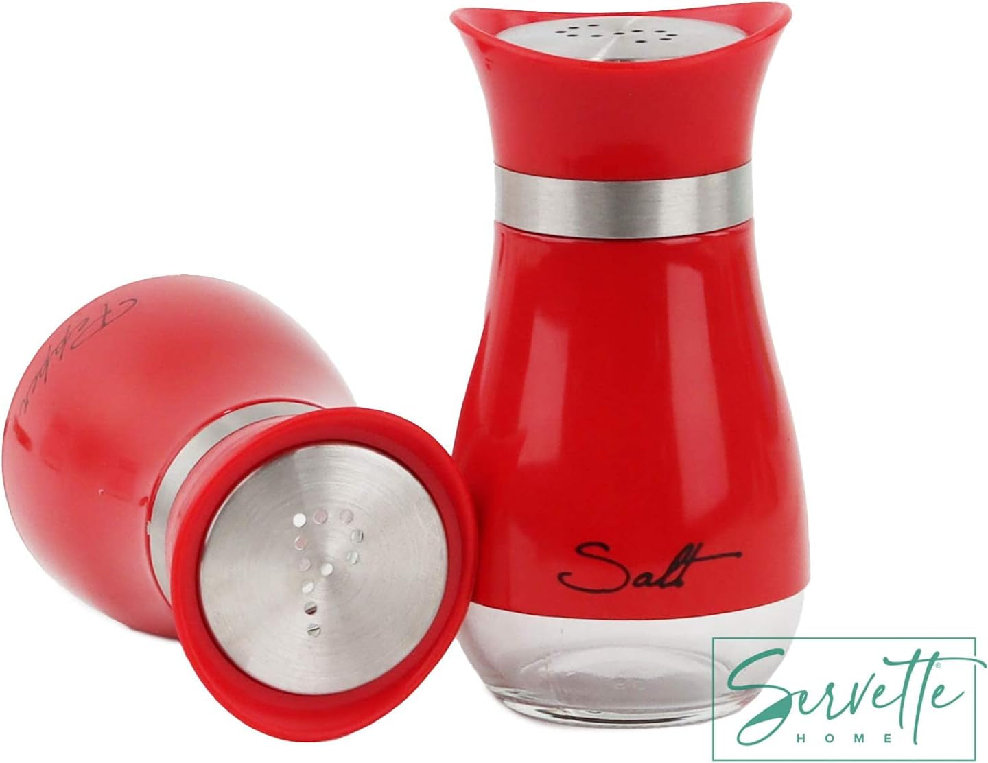 Elegant Red Salt and Pepper Shakers Set