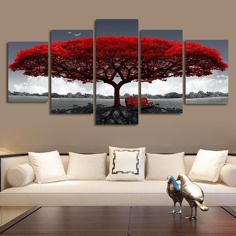 5Pcs Canvas Print Paintings Landscape Pictures Wall Art Modern Living Room Decor