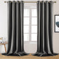 Luxurious Silver Grey Faux Silk Blackout Curtains - 52 x 96 Inches - Thermal Insulated Room Darkening Drapes for Optimal Bedroom Comfort