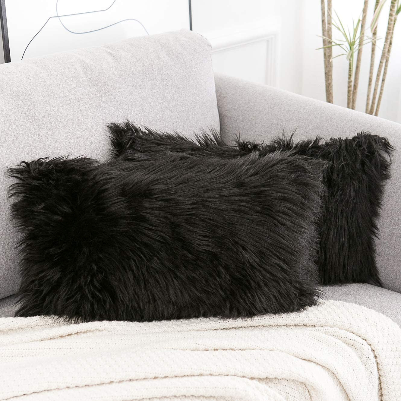 Snuggle Up with Our Luxe Pink Faux Fur Pillow Covers - Perfect for Valentine's Day! 💖✨ Set of 2, 18x18 Inches! #HomeDecor #ValentinesDay