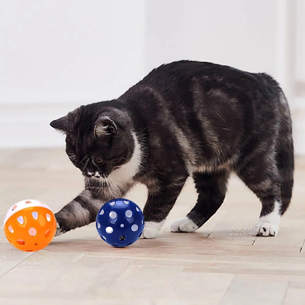 Set of 6 Interactive Cat Bell Balls - Engaging Toy for Kittens and Cats