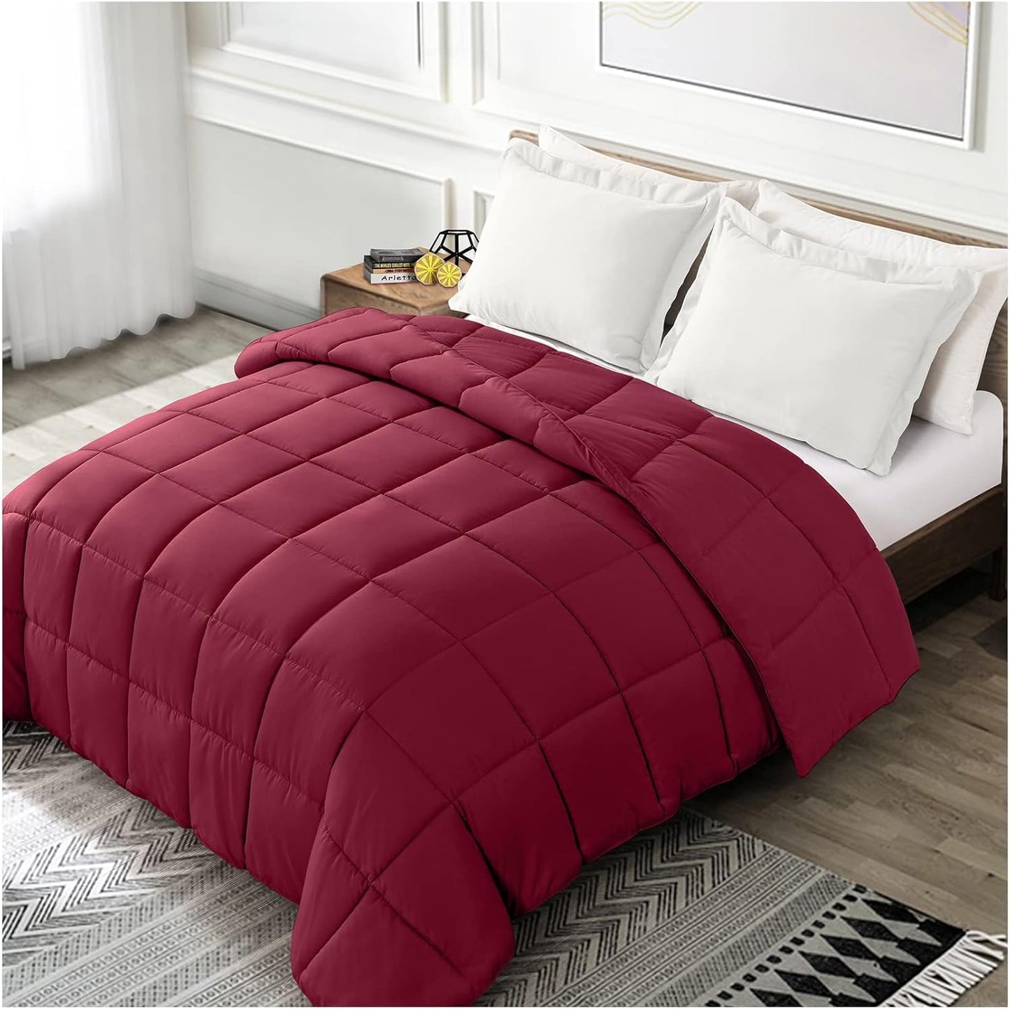 Reversible Twin Comforter in Plum and Light Purple - Ideal for Year-Round Comfort and Style