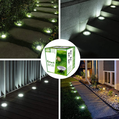 Solar LED Waterproof Landscape Ground Lights, Set of 4