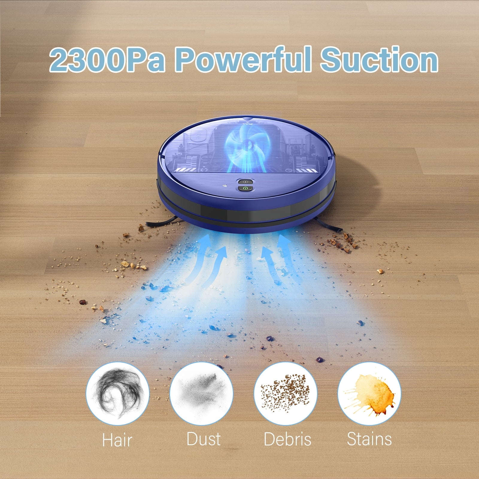 2-in-1 Robot Vacuum and Mop Combo for Pet Hair and Hard Floors