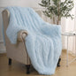 Light Blue Super Soft Shaggy Fuzzy Sherpa Throw Blanket, Cozy Lightweight Fluffy Faux Fur, 50" x 60", Washable Home Decor for Bed, Couch, and Sofa